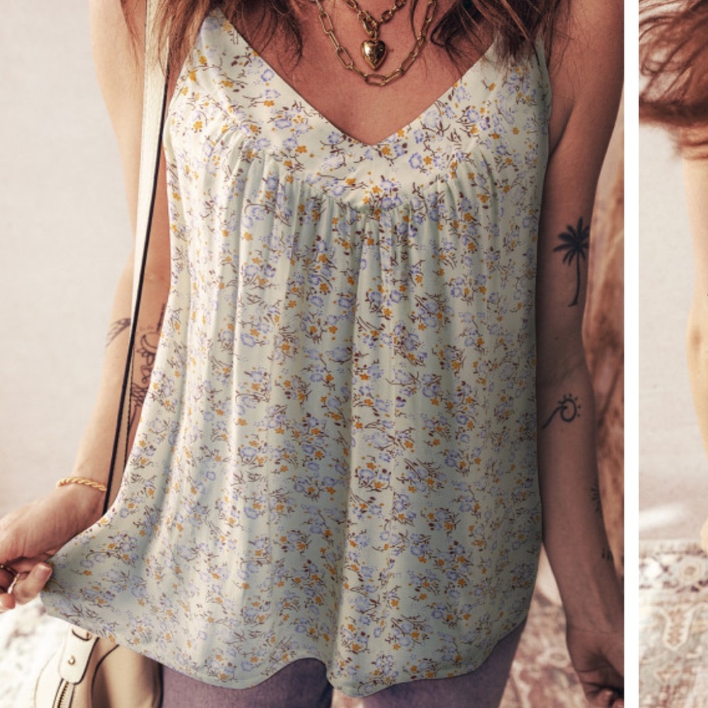 Boho Floral Spaghetti Strap Top